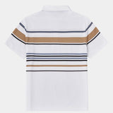 Riley - White Polo with Multicolour Stripes