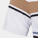 Riley - White Polo with Multicolour Stripes