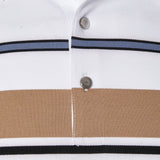 Riley - White Polo with Multicolour Stripes