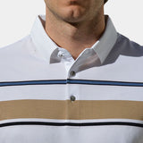 Riley - White Polo with Multicolour Stripes