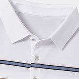 Riley - White Polo with Multicolour Stripes