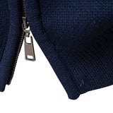 Callum - Geometric Jacquard Stand Collar Zip Sweater