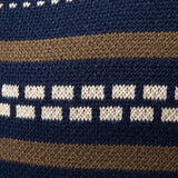 Callum - Geometric Jacquard Stand Collar Zip Sweater