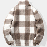Douglas - Plaid Teddy Fleece Mock Neck Quarter-Zip Pullover