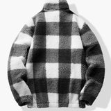 Douglas - Plaid Teddy Fleece Mock Neck Quarter-Zip Pullover