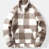 Douglas - Plaid Teddy Fleece Mock Neck Quarter-Zip Pullover