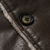 Clark - Longline Faux Leather Coat with Faux Fur Lining
