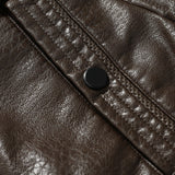 Clark - Longline Faux Leather Coat with Faux Fur Lining