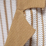 Quinn - Striped Knit Polo with Button Placket