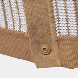 Quinn - Striped Knit Polo with Button Placket