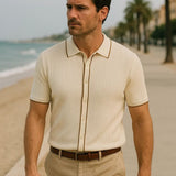 Parker - Cream Knit Zip Polo