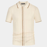 Parker - Cream Knit Zip Polo