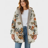 Florentine - Veste sherpa à capuche à motif floral bohème