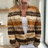 Bernadette - Cardigan à rayures chaudes et boutons