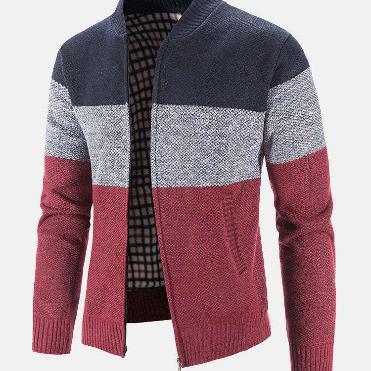 Carson - Knit Zip Cardigan with Baseball Collar