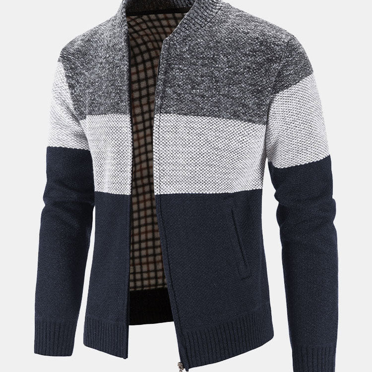 Carson - Knit Zip Cardigan with Baseball Collar