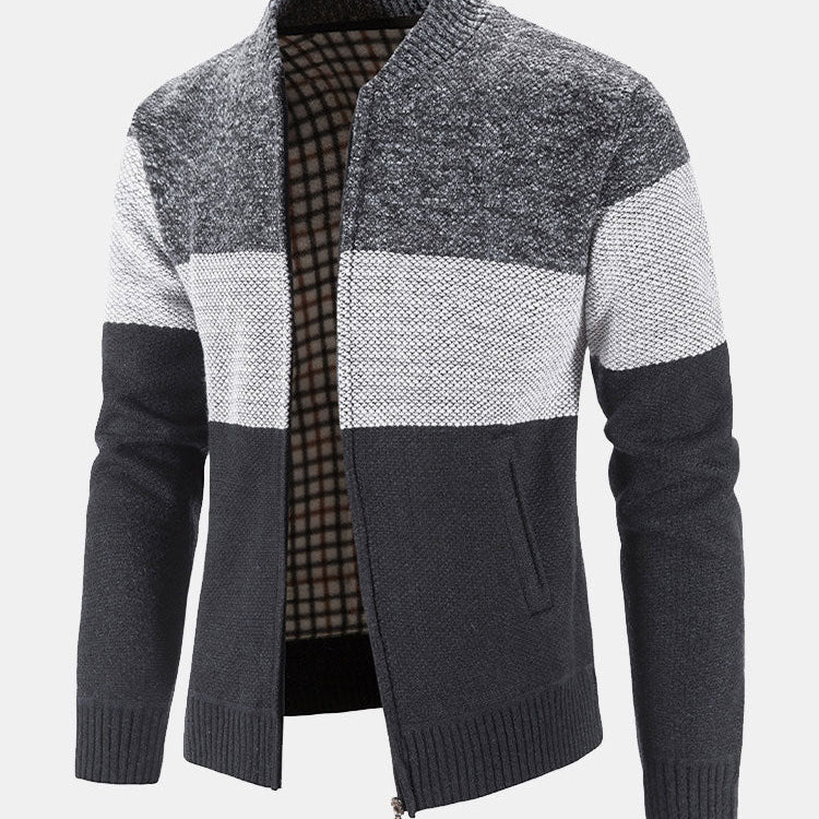 Carson - Knit Zip Cardigan with Baseball Collar