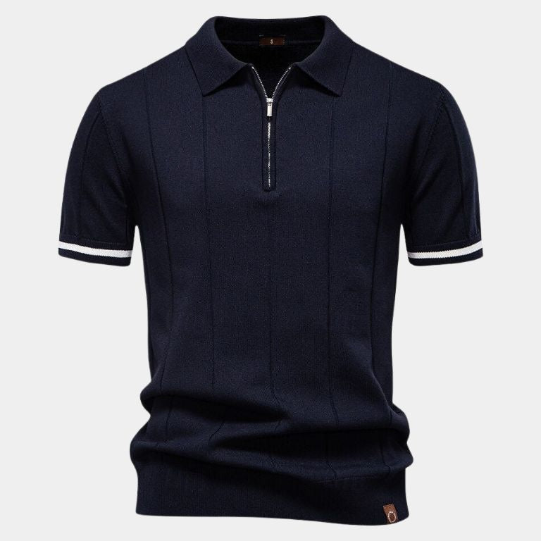 Lane - Knit Zip Collar Polo