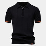 Lane - Knit Zip Collar Polo