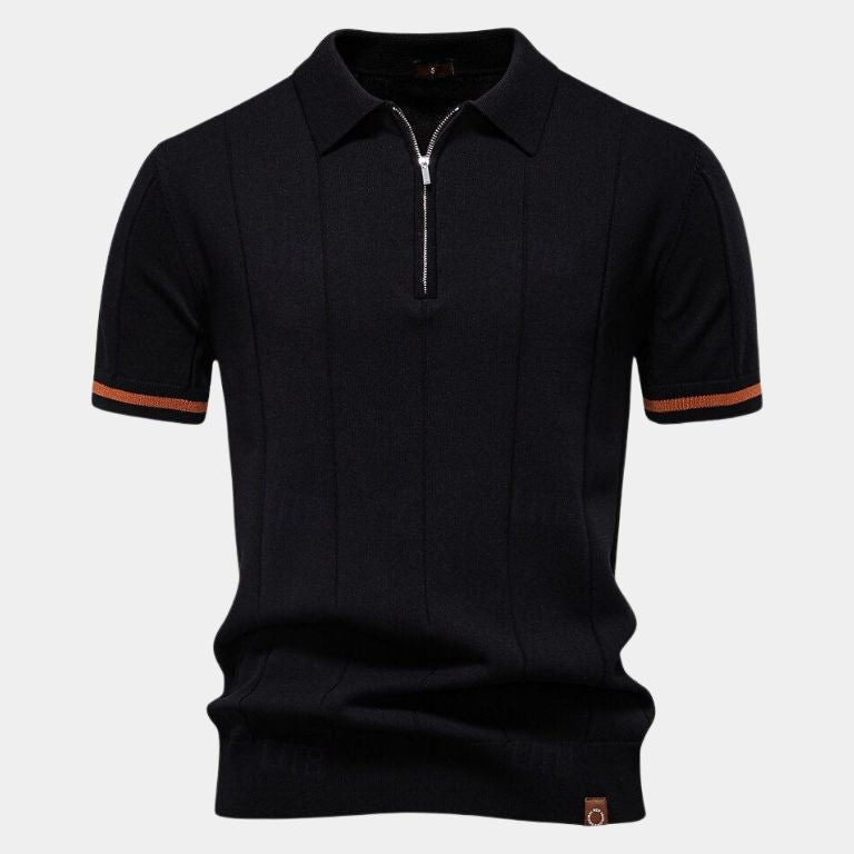 Lane - Knit Zip Collar Polo