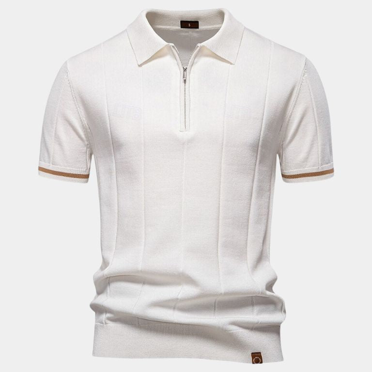 Lane - Knit Zip Collar Polo