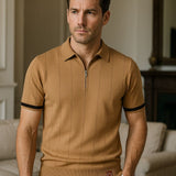 Lane - Knit Zip Collar Polo