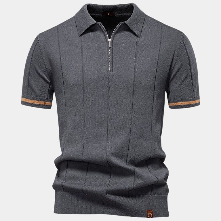 Lane - Knit Zip Collar Polo