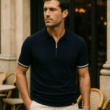 Lane - Knit Zip Collar Polo