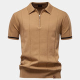 Lane - Knit Zip Collar Polo