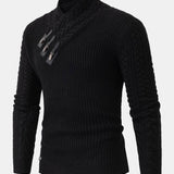 Gordon - Turtleneck Sweater with Leather Buckle Details