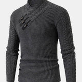 Gordon - Turtleneck Sweater with Leather Buckle Details