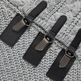 Gordon - Turtleneck Sweater with Leather Buckle Details