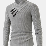 Gordon - Turtleneck Sweater with Leather Buckle Details