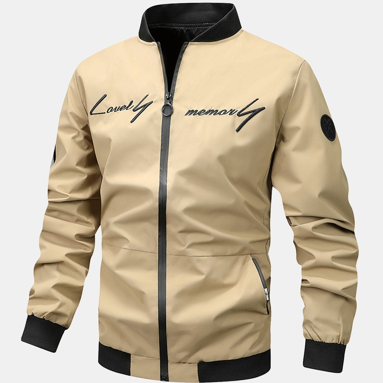 Preston - Zip-Up Bomber Jacket with Text Print
