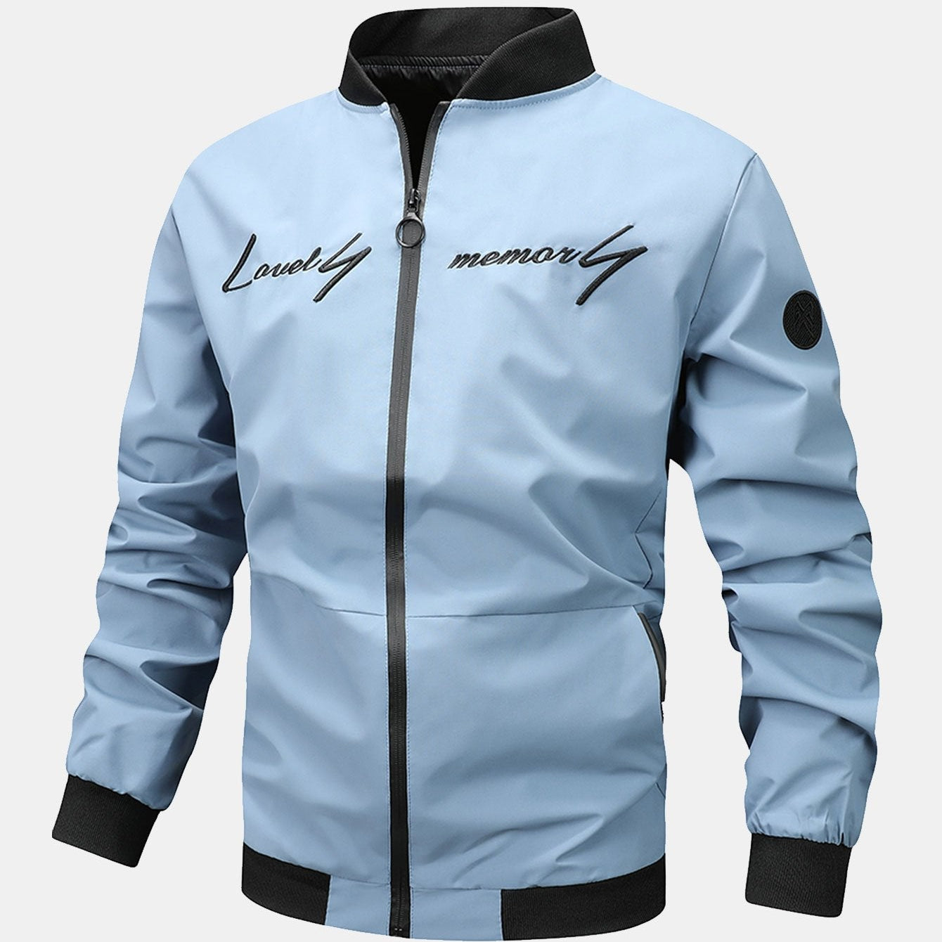 Preston - Zip-Up Bomber Jacket with Text Print