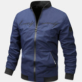 Preston - Zip-Up Bomber Jacket with Text Print