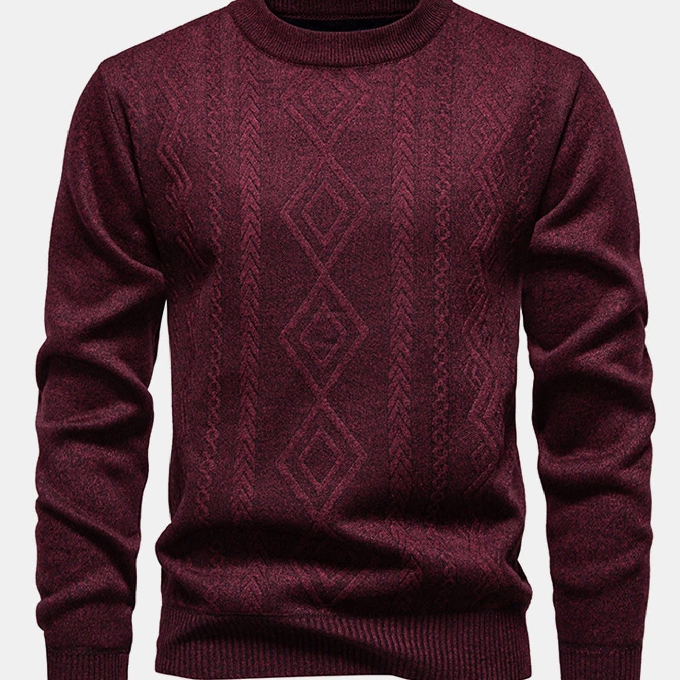 Miles - Geometric Jacquard Crew Neck Sweater
