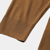 Landon - Brown Long Sleeve Open Collar Polo