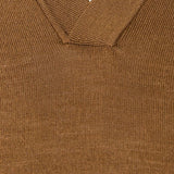 Landon - Brown Long Sleeve Open Collar Polo