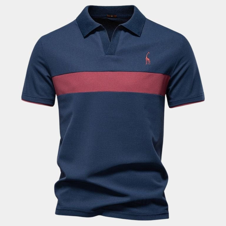 Kyle - White Polo with Contrast Stripes