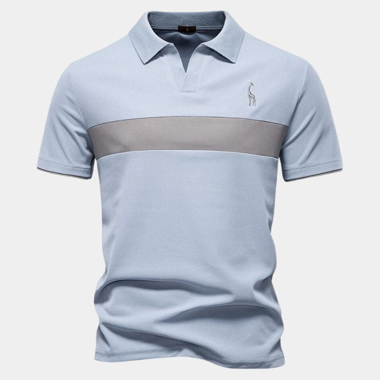 Kyle - White Polo with Contrast Stripes