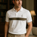 Kyle - White Polo with Contrast Stripes