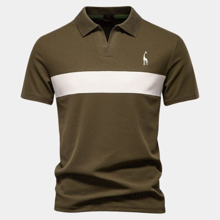 Kyle - White Polo with Contrast Stripes