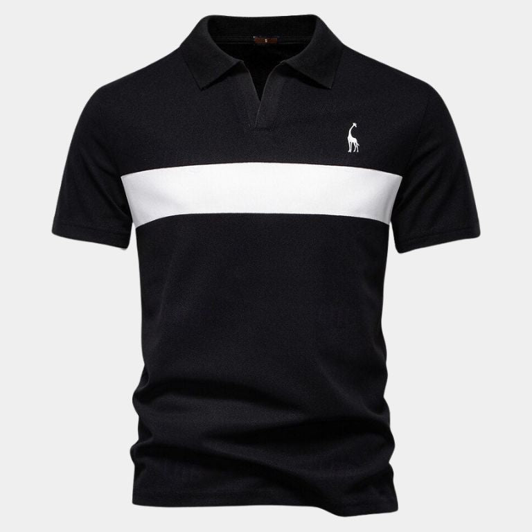 Kyle - White Polo with Contrast Stripes