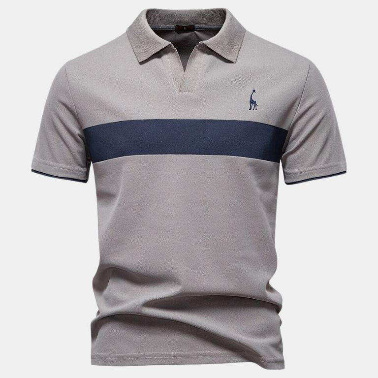 Kyle - White Polo with Contrast Stripes
