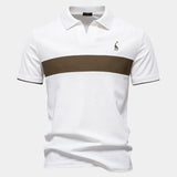 Kyle - White Polo with Contrast Stripes