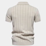 Keegan - Cream Textured Knit Polo