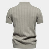 Keegan - Cream Textured Knit Polo