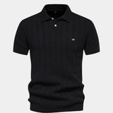 Keegan - Cream Textured Knit Polo