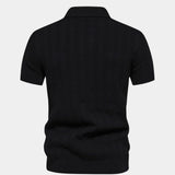 Keegan - Cream Textured Knit Polo